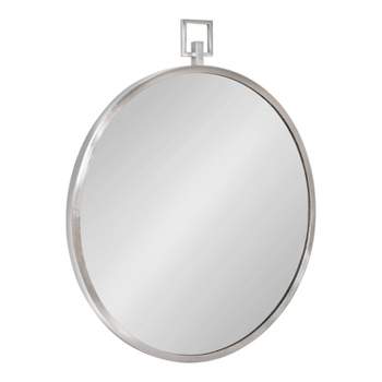24" x 28" Tabb Round Framed Decorative Wall Mirror Silver - Kate & Laurel All Things Decor