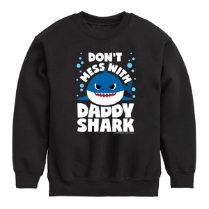 Boys' - Baby Shark - Don't Mess With Dadday Shark Graphic Long Sleeve Fleece Sweatshirt - 1 of 4