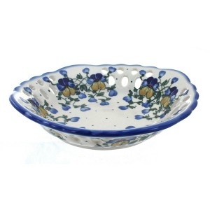 Blue Rose Polish Pottery 32B WR Unikat Large Fruit Dish - 1 of 1