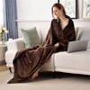 Itopfox Flannel Fleece Blanket Throw, All Season Lightweight Super Soft Cozy Blanket for Bed or Couch in Brown - 2 of 4