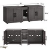 3-in-1Multi-Functional 55" Large Cat Litter Box Furniture for 2 Cats Hidden Litter Box Enclosure w/Double Rooms & Barn Doors - 4 of 4