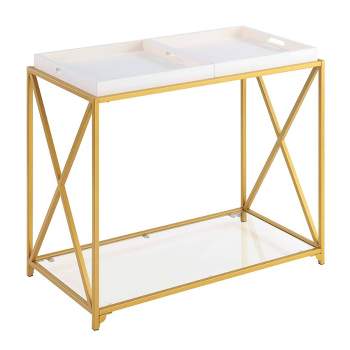 St Andrews Console Table White/Gold - Breighton Home