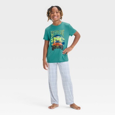 Boys' 3pc 'Jeep Scenic' Printed Short Sleeve Pajama Set - Cat & Jack™ Green L