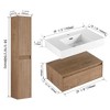 BENCMATE Bathroom Vanities Wall Mounted Vanity Resin Sink Side Cabinet with Soft Close Drawer for Bathroom, Brown, 29.5"*18.1"*15.8" - 3 of 4