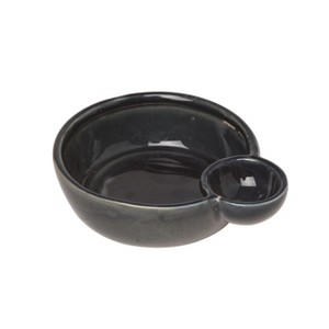 VIP Stoneware 5.67 in. Black Reactive Glaze Bowl - 1 of 2