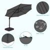 Sonkuki 11FT Outdoor Cantilever Patio Umbrella w/Base and Aluminium Pole, 360° Rotation and Infinite Canopy Angle Adjustment - 4 of 4