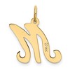 Black Bow Jewelry 14k Yellow Gold, Sophia Collection, Small Script Initial M Pendant - 3 of 4
