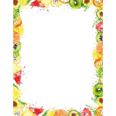 80ct Fruit Splash Letterhead White : Target