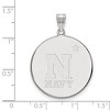Black Bow Jewelry 10k White Gold Navy Midshipmen NCAA Extra Large Pendant - 2 of 3