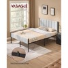 Full Upholstered Bed Frame with Headboard and Footboard, 1100 lb Capacity Metal Platform Bed, No Box Spring Needed, Dove Gray - 2 of 4