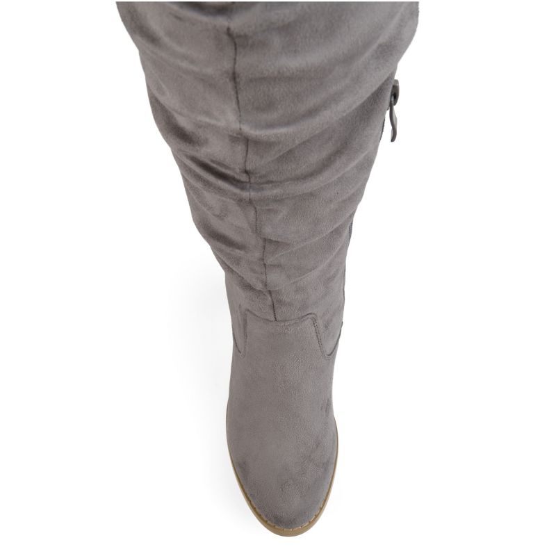 Journee Collection Womens Kaison Wide Width Extra Wide Calf Stacked Heel Over The Knee Boots, 5 of 11