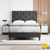 Jojoka Upholstered Platform Bed Frame with Adjustable Headboard, Diamond Pattern, Wood Slats, Noise-Free, No Box Spring Needed - 3 of 4