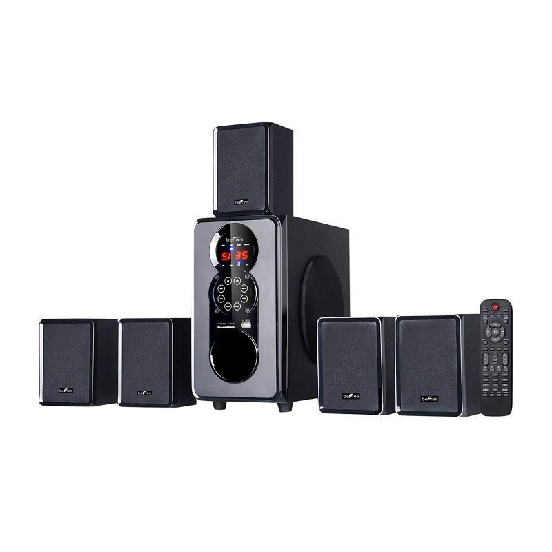 beFree Sound 5.1 Channel Bluetooth Surround Sound Speaker System in Black, 1 of 8