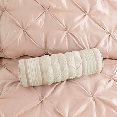 Blush Full 7-Piece Tufted Comforter Set with Decorative Pillows