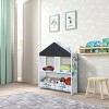 LuxenHome Kids Multi-Functional Dinosaur House Bookcase Toy Storage Bin Floor Cabinet with Blackboard Multicolored - image 4 of 4