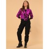 INSPIRE CHIC Women's Party Sequin Sparkle Long Sleeve Cropped Length Zipper Bomber Jacket - 3 of 4