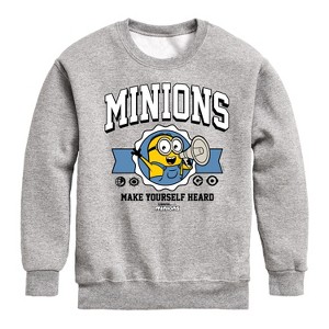 Boys' - Despicable Me Minions - Make Yourself Heard Graphic Long Sleeve Fleece Sweatshirt - 1 of 4