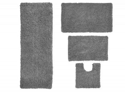Fantasia Bath Rug Collection Cotton Shaggy Pattern Tufted Set of 4 Bath Rug Set - Home Weavers