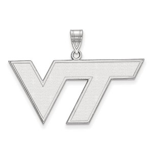Black Bow Jewelry 10k White Gold Virginia Tech Hokies NCAA Large Pendant - 1 of 3