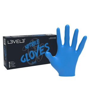L3 Level 3 Nitrile Gloves - Professional Heavy Duty Disposable Gloves - Latex Free - Fits Snug - Box of 100 - 1 of 3