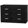 Better Home Products Megan Wooden 6 Drawer Double Dresser in Black - 2 of 2