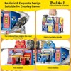 Terramus 29.5'' Large City Action Rescue Vehicle Toddler Playset  Fire Station Transform Track with 4 Cars, Helicopte,r Gifts for Kids Aged 3+ - 4 of 4