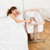 3 in 1 Bedside Sleeper with Baby Co-Sleeper Travel Crib with Detachable Mosquito Net & Storage Basket | Adjustable Height, Wheels Included - 2 of 4