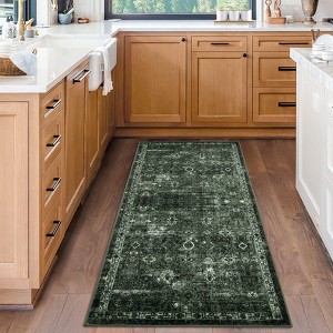 Washable Area Rugs for Living Room Vintage Floral Large Area Rug Boho Non-Slip Foldable Carpet Soft Thin Printed Indoor Rugs for Dining Room - 1 of 4