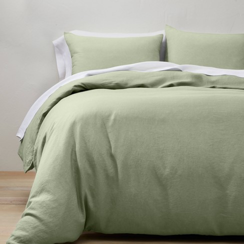 King Linen Duvet & Sham Set Sage Green - Casaluna™