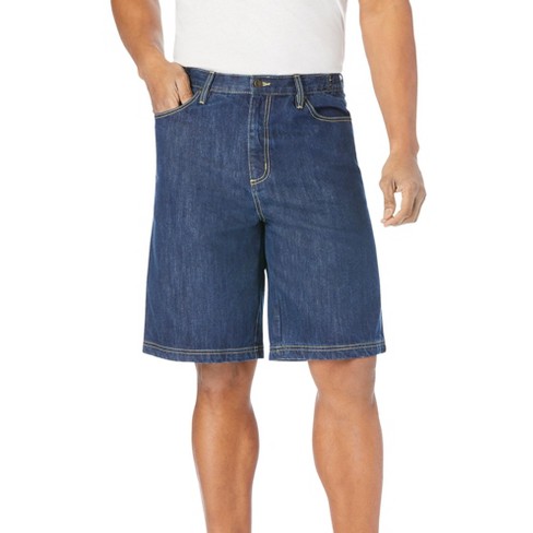 mens dark blue denim shorts