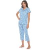 Casual Nights Women's Rayon Printed Short Sleeve Capri Pajama Set - 4 of 4