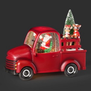 Roman 9.5" Lighted Swirl Rudolph Red Truck - 1 of 4