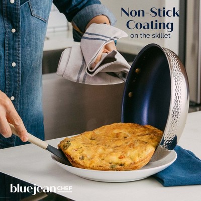 Blue Jean Chef 3-Piece Stainless Steel Cookware Set with Hammered Finish