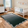 Washable Scalloped Living Room Rugs, Indoor Modern Ombre Soft Non Slip Area Rug for Bedroom, Large Home Decor Carpet for Dining Room - 4 of 4