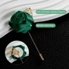 Unique Bargains Mens Golden Leaf Rose Lapel Boutonnieres Pin for Wedding 12 Pcs - 2 of 4