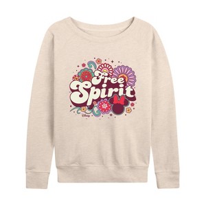 Women's - Disney - Mickey & Friends Lightweight French Terry Wide Neck Long Sleeve Shirt - 1 of 4