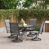 VisioGear Patio Accent Table Sets, 5-Piece Outdoor Table and Chairs Set, Patio Table with Umbrella Hole for Backyard, Gray, 21.7"*21.7"*40.2" - 4 of 4