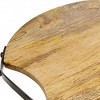 HomeRoots 13" Natural Brown Round Wood and Metal Tray - 4 of 4
