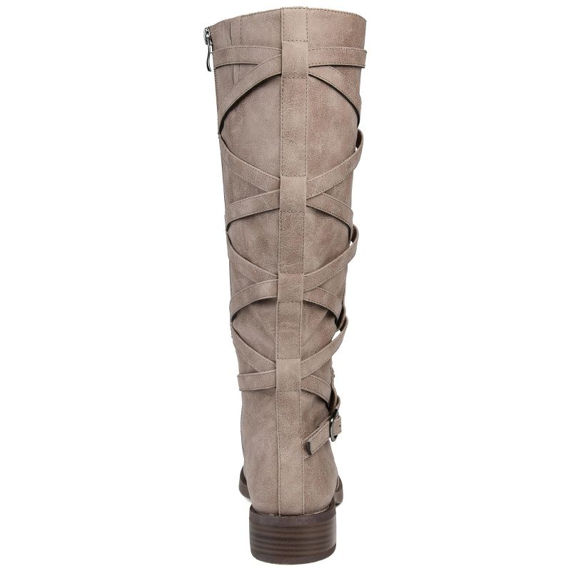 Journee Collection Womens Carly Stacked Heel Riding Boots, 4 of 11