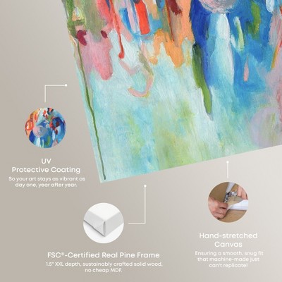 Vibrant Blue and Multicolor Abstract Canvas Wall Art, 20" x 20"