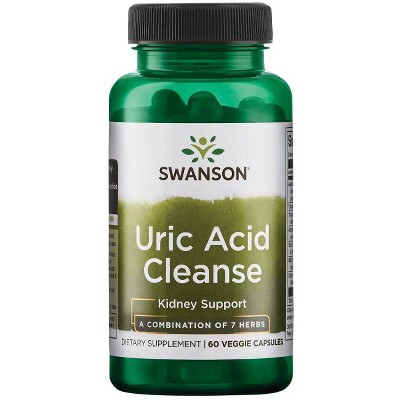 Swanson Ultra Uric Acid Cleanse, Natural Supplement Supports Kidney Function & Helps Reduce Uric Acid, 60 Capsules.