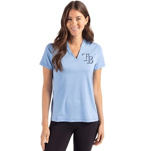 Tampa Bay Rays Cutter & Buck Forge Eco Heathered Stretch Womens Blade Top - 1 of 1