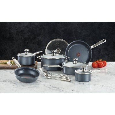 T-fal 14pc Cookware Set, Platinum Nonstick Black