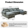 GDFStudio Rigby 110" U-Shaped Chenille 4 Seater Sectional Sofa with Double Chaise Lounge - 3 of 4