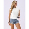 INSPIRE CHIC Women's Cap Sleeve Summer Crew Neck Lightweight Crochet Knit Sweater Tops - 2 of 4