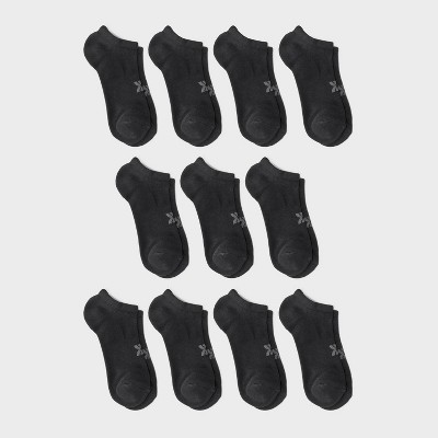 Women's 10+1 Bonus Pack Everyday Solid No Show Socks - All In Motion™ Black 4-10