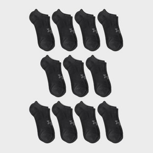 Women's 10+1 Bonus Pack Everyday Solid No Show Socks - All In Motion™ Black 4-10 - 1 of 3