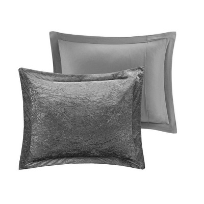 Luxurious Grey Crushed Velvet Twin/Twin XL Duvet Set