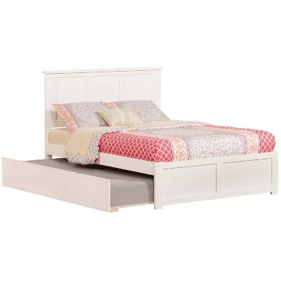 Atlantic Furniture Madison Full Flat Panel Foot Board w/ Urban Trundle White