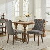 Okak Mid-Century Style Snow Velvet Dining Chairs with Curved Wood Trim & Sculpted Legs,Upholstered Seating Dining Chair Set of 2 - 3 of 4